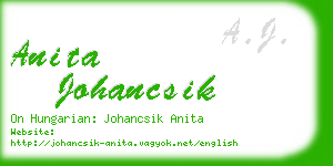 anita johancsik business card